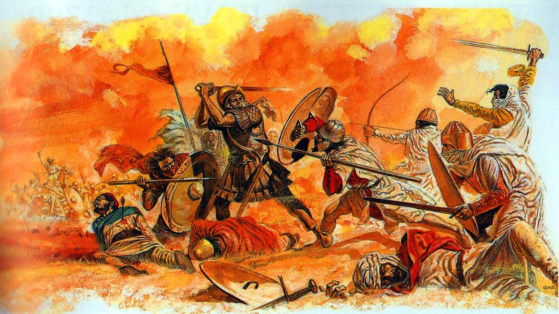 Сокрушительное поражение персов случилось. Битва при Ярмуке 636. Битва Аль Кадисия. Ярмук битва.