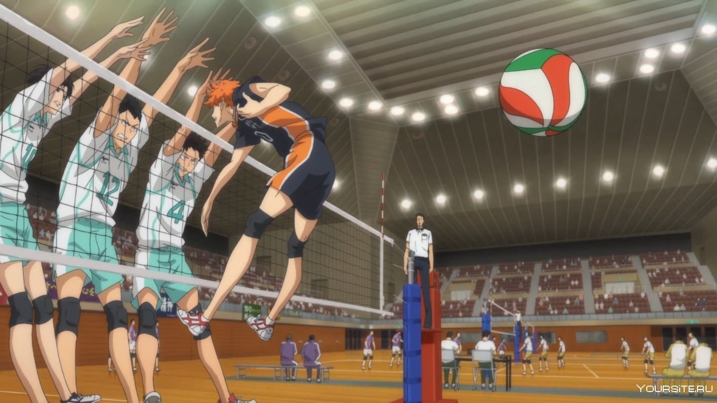 Игры новы волейбол. Волейбол Карасуно атака Хинаты.