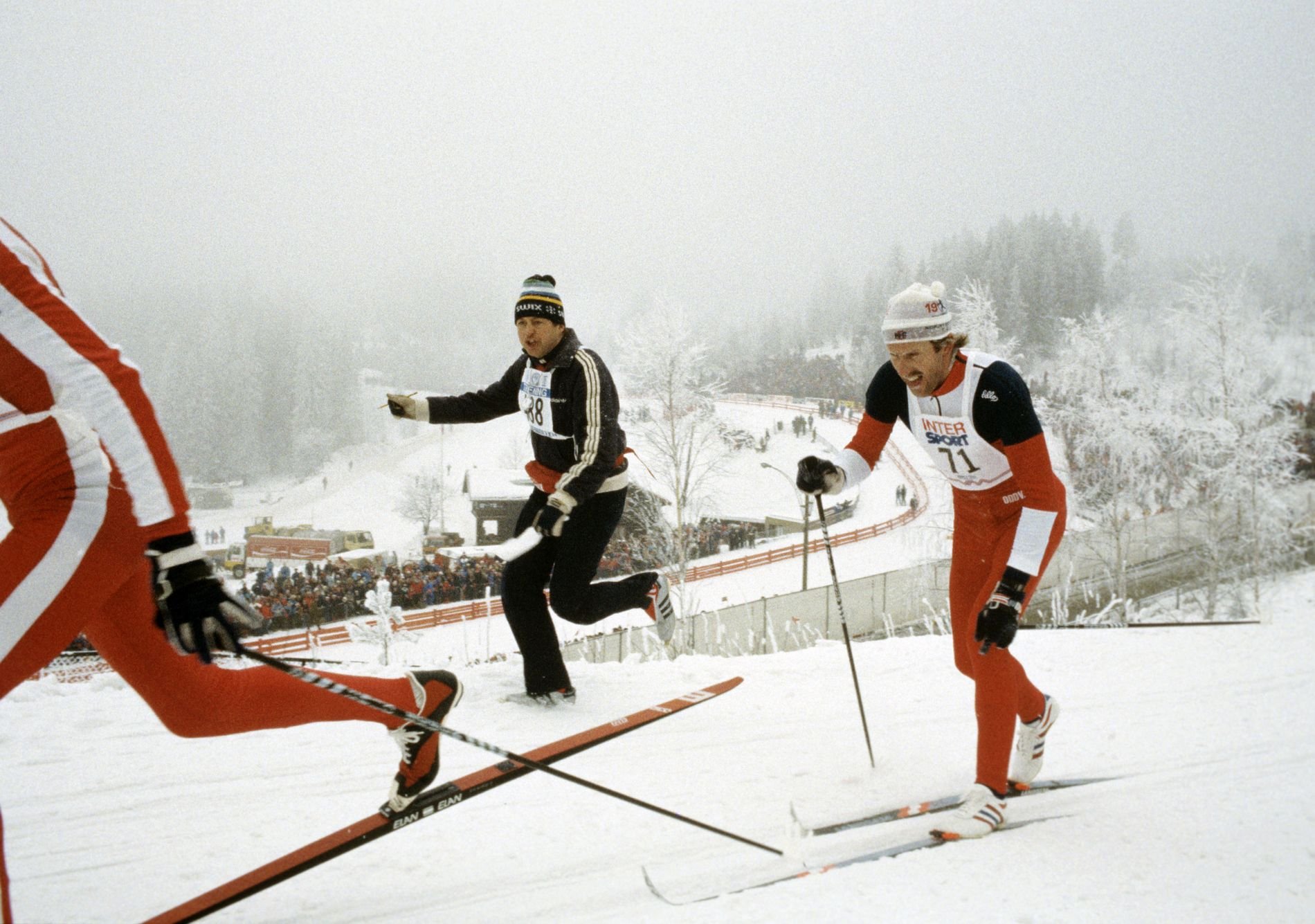 Скорость лыжника по лыжне. Олимпийские игры в Лейк-Плэсиде 1980.